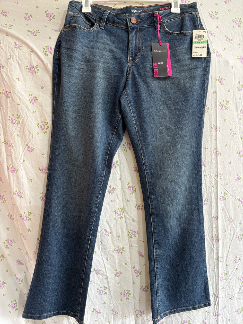 Style & Co. Dark Blue Women's Bootcut Jeans with Pink Tag